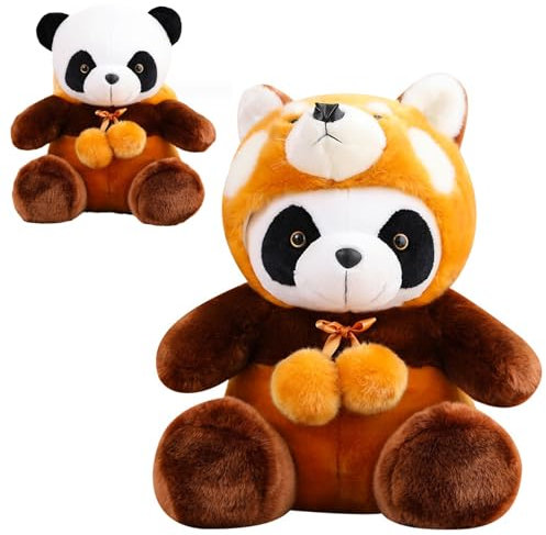25 cm Roter Panda - Roter Panda Klüschtier für Mädchen, Jungen & Babys - Red Panda Verwandelt Sich in Einen Panda - Zum Spielen, Sammeln & Kuscheln