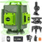 Livella Laser Verde 4 x360°, Laser Autolivellante 16 Linee, Livello Laser, Telecomando, 2 * Batterie (nero)