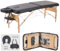 YOUNIKE Massageliege 2-Zonen klappbar Tragbare Massagebank Höhenverstellbarer Massagetisch mit Kopfstütze mit Holzfüßen und Zubehör Tragetasche Mobile Massagebett Schwarz