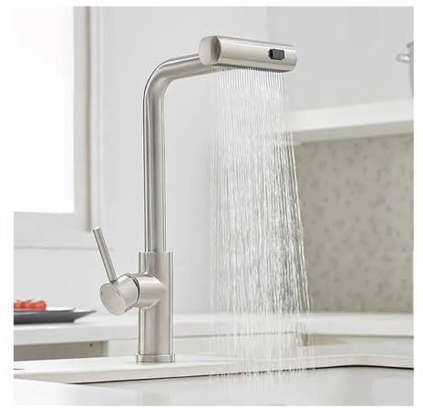 Ausziehbarer Küchen-Wasserhahn. Einhebel-Spülbecken-Wasserhahn. Compatible with Bauernhaus-Wohnmobil-Waschbecken,schnelle Befestigung