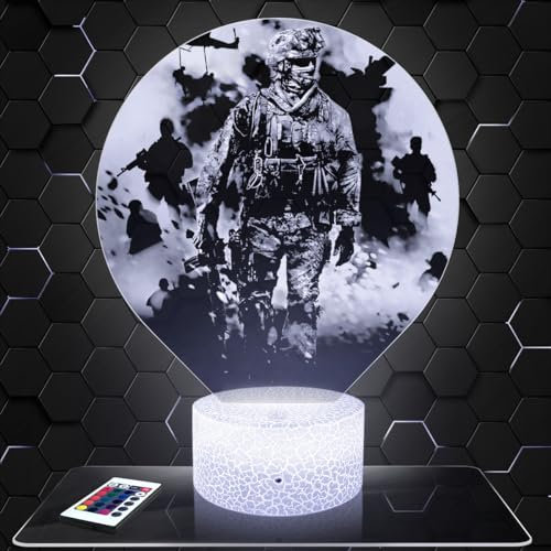 Nachttischlampe COD MW2 James Ramirez Dekoration Jungenzimmer Gaming Gamer Videospiele Geschenkidee COD MW2 James Ramirez Geschenkidee Nachttischlampe Schreibtischlampe Geschenkidee Teenager Original