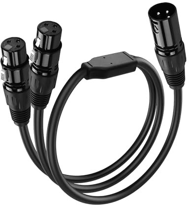 SinLoon XLR to XLR Cable 3Pin 1 Male to 2 Female Microphone Cable XLR Splitter Cable for Home Studio Recorder Amplifier Mixing Desk Speaker (2F to M)