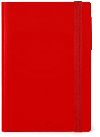 Legami - Agenda Settimanale con Notebook, 12 Mesi Medium, Diario da Gennaio 2025 a Dicembre 2025, Chiusura con Elastico, Planner Mensile Gennaio 2026, Taschina Finale, Rubrica, 12 x 18 cm, Radiant Red