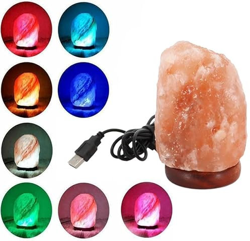 Himalayan Pink Salt USB Salt Rock Lamp - Natural Salt Lamp Light Glow Night Light for Home Decoration (Pack of 1)
