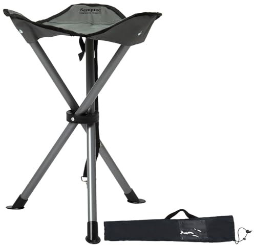 Semptec Urban Survival Technology Campingstuhl: Dreibein-Camping-Hocker, 43 cm Sitzhöhe, mit Tragetasche und Tragegurt (3-Bein-Hocker, Mini-Klapphocker, Teleskophocker)