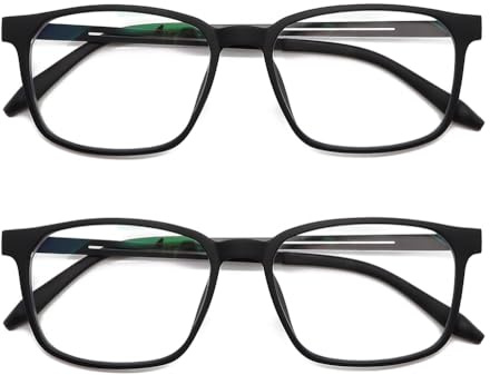 IEYELUUK Lesebrille Extra Breit für Breites Gesicht (2er pack), Blaulichtfilter Leicht mit Etui
