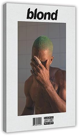 NebulaNova Frank Ocean Poster, Blonde Album Cover Leinwand Druck für Raum Ästhetische Wandkunst Schlafzimmer Schlafsaal Dekor 12x18 Zoll Rahmen