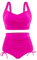 UMIPUBO Maillot de Bain Femme 2 Pieces Bikini Set Gainant Ventre Plat Push Up Taille Haute Culotte Grande Taille Ajustable Plage Bikinis(Rose,M)