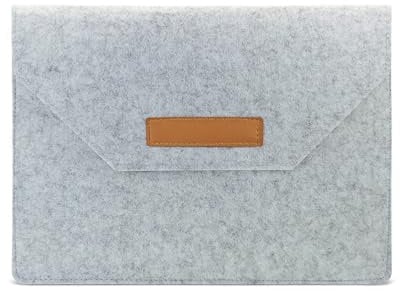AfitLulu 11/13 Inch Laptop Sleeve Felt Laptop Case with Multiple Compartments, Computer Cases Ultra-Thin Laptops Cover Laptops Accessories Suitable for Tablets and Slim Computers (Light Gray, 13 Inch)