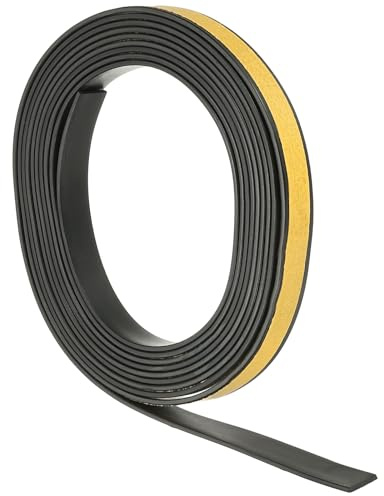 PATIKIL Solid Neoprene Rubber Strips Roll with Adhesive Backing, 10 Ft Long x 1/2 Width x 1/16 Thick Weather Stripping Sealing Strip for DIY Gasket, Anti-Slip Pads, Black/Yellow