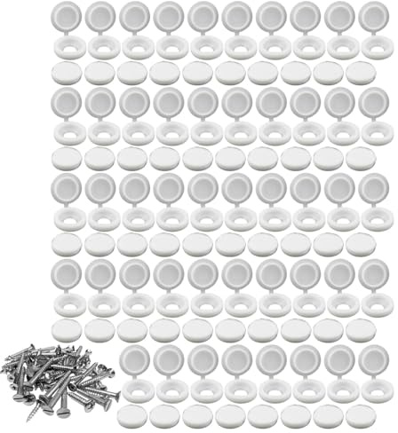 Schraubkappen – Schraubdeckelkappen | M4 Rollladenschraubkappen weiß | Klappschrauben-Abdeckkappe | Klappschraubenkappen | Kunststoffkappen für Schrauben zum Abdecken von Schraubenschutz |