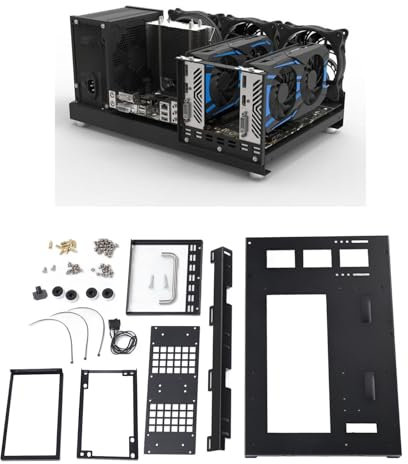 Boîtier D'ordinateur ATX, Boîtier Micro ATX pour Cartes Mères ATX, M ATX, ITX, Refroidissement par Eau à 360°, etc., Cadre de Boîtier PC Ouvert avec Poignée Pouvant Tenir Debout