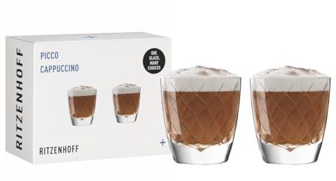 RITZENHOFF Cappuccinoglas-Set 2er - 200 ml - Made in Germany | Artikelnr. 3992002, 2 Cappuccinogläser 200 ml, Kristallglas, spülmaschinenfest