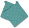 gws Hitzebeständige Topflappen 1 Paar Petrol 20 x 20 cm 100 Prozent Baumwolle Oeko-TEX Standard 100 rutschfest waschbar