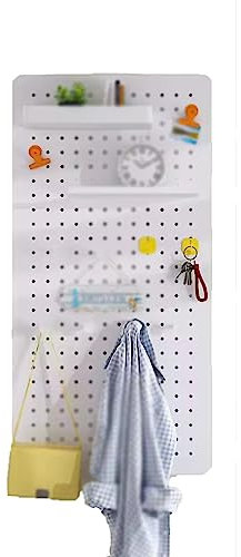 Générique Étagère de Rangement Murale en Panneau perforé, Organisateur Mural en métal avec Crochet, étagère de Rangement pour la Maison et Le Bureau (Couleur : Style 2)