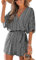 CUPSHE Women Jumpsuit V Neck Lace Up Romper Leopard Print Dolman Sleeves Short Wide Leg Casual Overall Playsuit