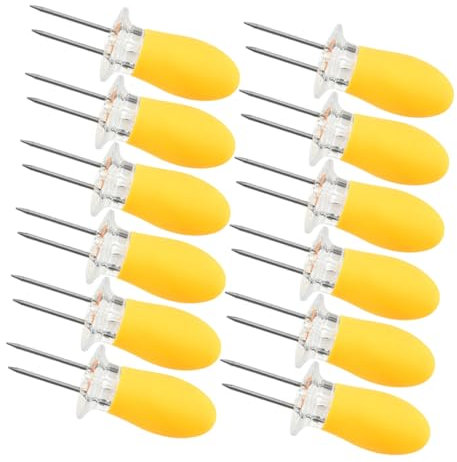 ifundom 12pièces Support Pour Épis De Maïs Acier Inoxydable Brochettes Pour Maïs Ensemble De Supports Multifonction Pour Barbecue Et Aliments Solides