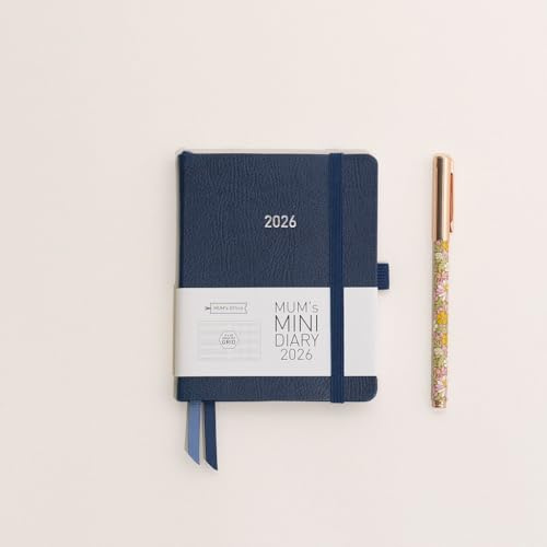 MUM's Mini-Terminplaner 2026 (Marineblau) – kleiner Kalender 2026 – Januar bis Dezember 2026 – Wochenansicht mit 3 Spalten Rasterlayout – organisieren Sie Ihr geschäftiges Leben.