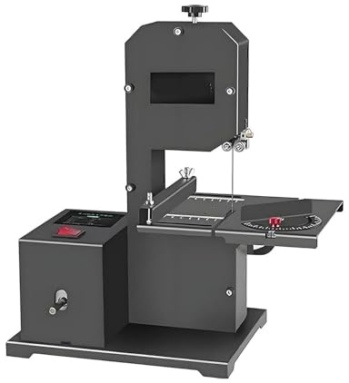 STWBHW Sega a Nastro da banco, Sega a Nastro da banco Professionale, 800 W 220 V, capacità di Taglio 70 mm, Gola 90 mm, Tagli curvi e Dritti, Taglia Legno, Tavolo inclinabile (0-45°)