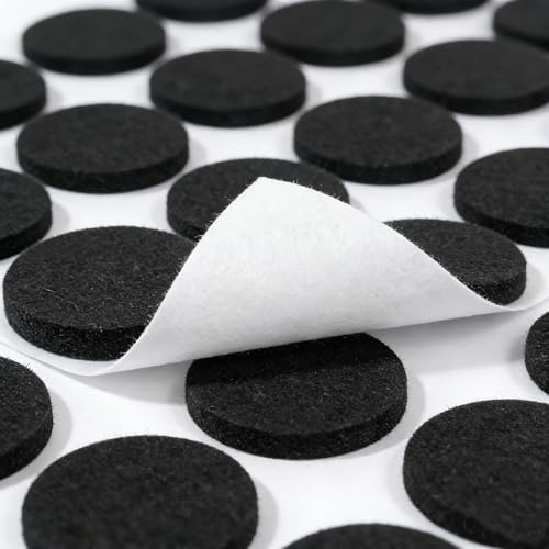 108 Stücke Großpackung Schwarz Filzgleiter Selbstklebend Rund, 15mm Filz Pads Stühle mit 5mm Dick, Möbelgleiter Bodengleiter Schutz Ihrer Möbel Böden