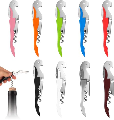 9 Pz Cavatappi Cameriere, Cavatappi Vino, Set di Apribottiglie 3 in 1, Apri Bottiglie in Acciaio Inossidabile, set apribottiglie vino, Apri Bottiglia Birra per sommelier, camerieri, baristi
