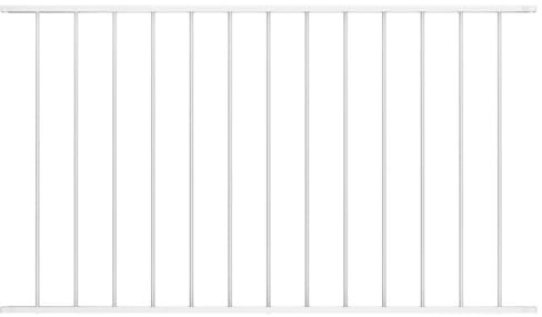 Zaunelement Pulverbeschichteter Stahl 163x75 cm, Weiß, robustes Gartenzaun Paneel für Außenbereich, witterungsbeständig, inklusive Montagematerial