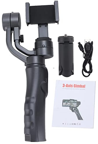 Stabilizzatore Gimbal 3 assi per Smartphone F6 Nero 280g - Anti - shake Professionale, Rotazione Orizzontale e Verticale, Ideale per Vlog e Live Streaming