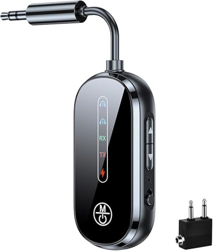 5.4 Ricevitore Bluetooth Aux, 2 in 1 Adattatore Trasmettitore, Trasmettitore Bluetooth per Tv, Cuffie 3.5mm, Adattatore Bluetooth Auto per TV, Telefono Mobile, Car Audio Systems, Tablet