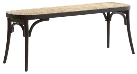 Hhmmei2024-23 Hocker am Bettende Rattan-Stuhl, Bank, Massivholz, Esszimmerstuhl, Zuhause, Freizeit, natürliches Rattan, Nachttisch, Hocker, Schuhbank(Schwarz)