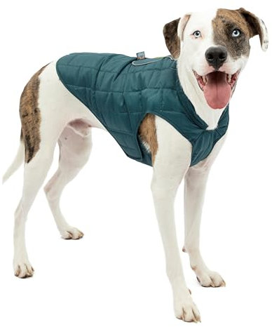 Kurgo K01865 Loft Hunde Jacke und Wendemantel - Winter Jacke für Hunde, XL, Tintenblau / Meerglas