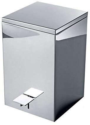 Decor Walther eckiger Pedalmülleimer aus Edelstahl TE 70 SOFTCLOSE (Edelstahl poliert)