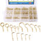 GLARKS Assortiment de 213 crochets à vis plaqués laiton et crochets carrés pour fixation au plafond