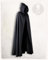 MYTHOLON Aaron Umhang mit Kapuze, Kostüm aus Canvas Baumwolle, Mittelalter LARP, Verkleidung Damen Herren, Schwarz