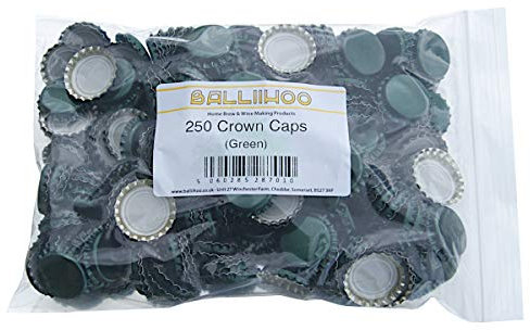 BALLIIHOO Pack of 250 Crown Bottle Caps - Green