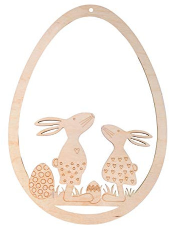 Rayher Holz Ei Osterfreunde, FSC Mix Credit, zum Hängen, natur, 18x25cm, 62944505