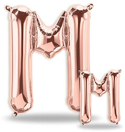 FUNXGO® Buchstaben Folienballons in Rose Gold I 100cm + 40cm I Luftballon Buchstaben Dekoration I Deko zum Geburtstag I Fliegt mit Helium I Happy Birthday, Party, Hochzeit (Rosegold[M])