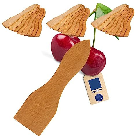 3x 8er-Set HOFMEISTER® Raclette-Schaber aus hochwertigem Kirsch-Holz, 13 cm, schont beschichtete Raclette-Pfännchen, hitzebeständiger Raclette-Spachtel aus Europa, stabiles Raclette Zubehör