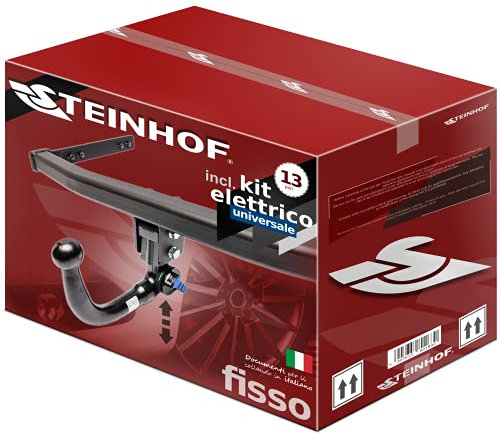 STEINHOF Nuovo gancio di traino estraibile verticale compatibile con Fiat 500L 5-porte 2012-2017 con 13-poli kit elettrico universale