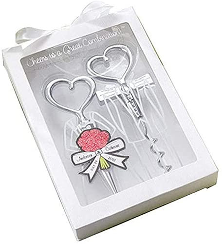 GXBCS Korkenzieher Flaschenöffner Weinöffner Liebe Herz Korkenzieher Wein Flaschenöffner + Wein Stopper Hochzeitsgeschenk Gefälligkeiten für Gäste Flaschenöffner Set Hochzeitsdekoration 923(Col