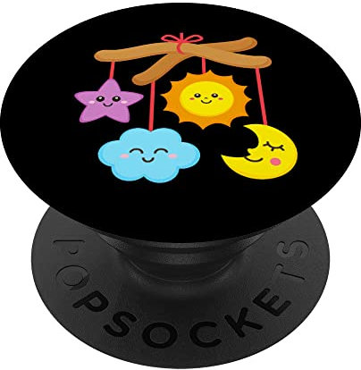 Happy Baby Babybett Mobile Schlaf Stern Mond Sonne Wolke Kinder Nacht PopSockets mit austauschbarem PopGrip