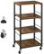 Kitchen Island Carrello su ruote 4 ripiani per panettiere da cucina Carrello portaoggetti in legno, comodino per camera da letto con portaoggetti, forno a microonde, scaffalature per ufficio marrone