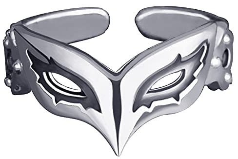 Anime Persona 5 P5 Joker Persona Ring S925 Sterlingsilber Kostüm Cosplay Ringe verstellbar 58 mm für Männer und Frauen, Metall