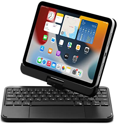 Bueuwe IPad Mini 6 case Keyboard 2021 8.3 inch 6th Generation Trackpad Backlit 7 Color,Backlight Wireless Accessories 360 Smart Protective Cover touchpad