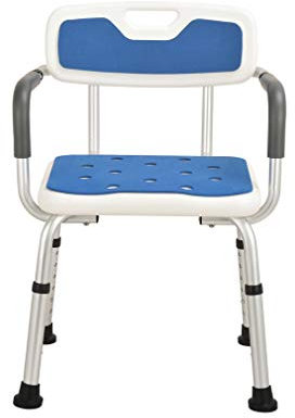 NMDCDH Mehrzweck-Duschhocker Sitz mit Armlehne Duschhocker Dusche für ältere Menschen 6 Höhenverstellbare Stufen 36-50 cm Dusch-/Badestuhlhilfe für ältere Menschen mit Behinderung, rutsch
