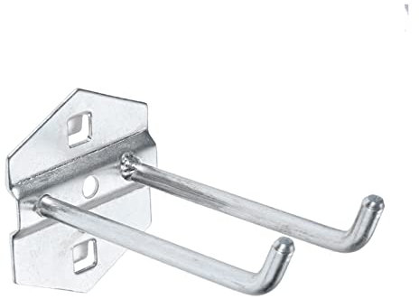 Wandhaken, Wandaufhänger, Garderobenhaken, Türhaken, 5 Stück, Wandmontage, Lochbretthaken, Stahlanhänger, 2 Köpfe für Hammer/Zangen, 100/150/200 mm, abgewinkelt, Aufhängewerkzeug, Aufbewahrungsplatte,