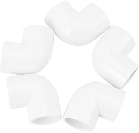 HDYS HDYS(R) 5 Pieces 20mm Dia 90 Degre Coude Raccords de tuyaux en PVC Adaptateur connecteur blanc