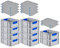 PROREGAL SuperSparSet 10x Eurobox NextGen Color mit Auflagedeckel & Schiebeschnappverschlüsse, HxBxT 17x30x40cm, 16L, Griffe blau geschlossen, Glatter Boden, Eurobehälter Transportbox
