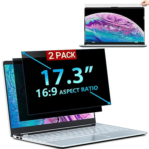 STARY Blickschutzfilter 17.3 Zoll Laptop 16:9 Seitenverhältnis, Anti Blaulicht Blendschutz Blickschutzfolie und Abnehmbarer Sichtschutzfolie Sichtschutz für Hp/Dell/Acer/Lenovo/ThinkPad/Asus