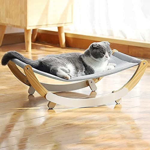 Pet Rocking Bed Chair, Removable Washable Cat Hammock, Non-Slip Comfort Floor Standing Cat Swing Chair, Outdoor Soft Portable Pet Rocker Bed Chair for Small Dogs Cats