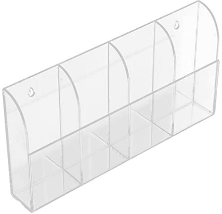 SEAFRONT Organizer per Montaggio a Parete con 4 Custodie, Organizer in Acrilico con 4 Scomparti per Condizionatore D'aria Telecomando Scatola Portaoggetti per Telefono Cellulare